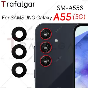 Bilashmart Back Camera Lens Samsung Galaxy A55 5G SM A556 Rear Camera Glass Cover Replacement With Adhesive Sticker