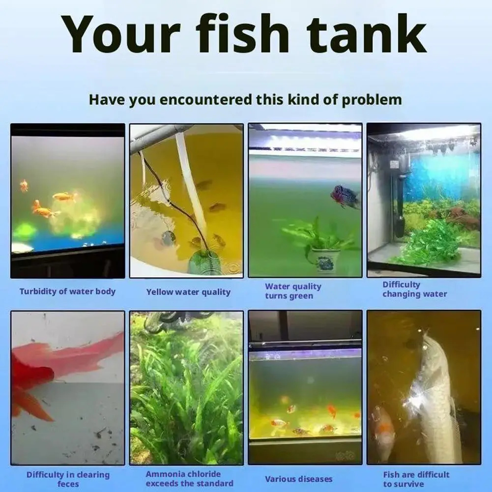 Water Purification Tablets Eco-Friendly Aquarium Water Purifier Fast-Acting Fish Tank Cleaning Solution Aquarium Water Clarifier