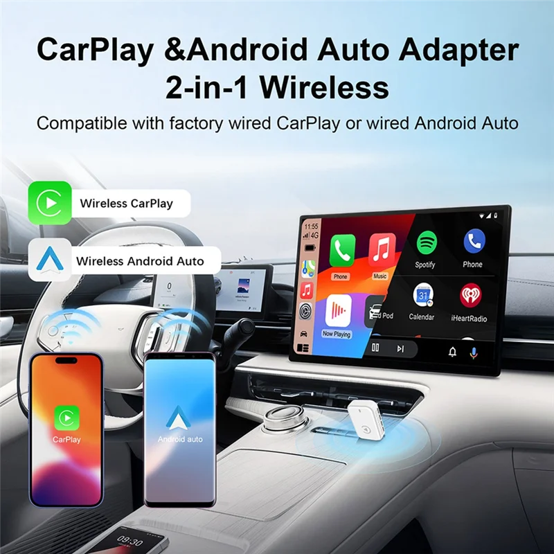 M93K-2In1 inalámbrico Carplay Android Auto Box cableado a Dongle inalámbrico conexión automática Adapte inalámbrico Carplay Box