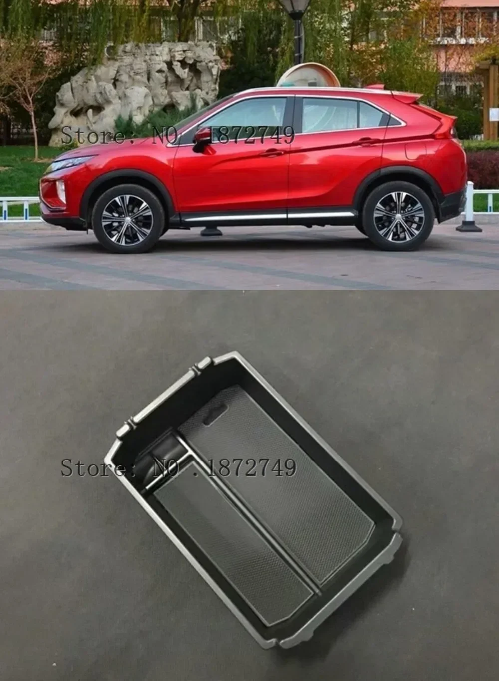 For Mitsubishi Eclipse Cross 2018  2019 Plastic Interior Central Armrest Storage Box Holder Organizer Tray 1pcs Auto Accessories