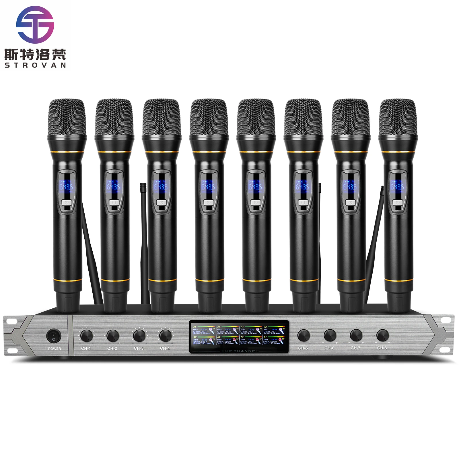 

Professional 8channels Handheld UHF Wireless Microphone for Conference Room
