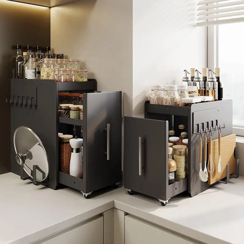 kitchen-multi-function-pull-out-spice-storage-rack-narrow-organizer-shelf-for-condiments-utensils-simplistic-design