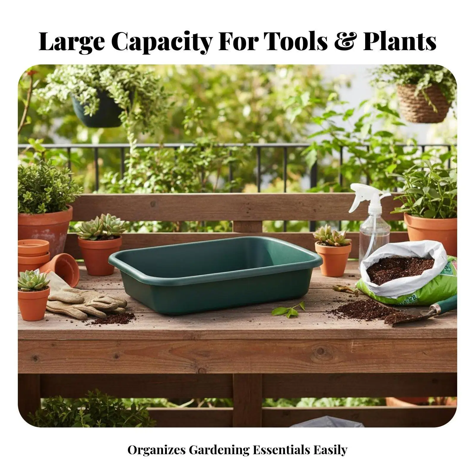 Versatile Garden Tray for Seedling Cultivation Repotting Tasks Sturdy PP Plastic Tray with Rolled Edges for Hand Protection