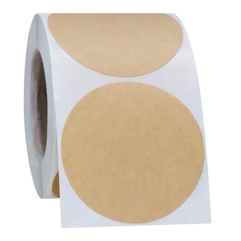 100/500PCS Round Blank Kraft Paper Sticker DIY Sealing Labels Handmade Self-Adhesive Gift Package Stickers 25/38/50mm