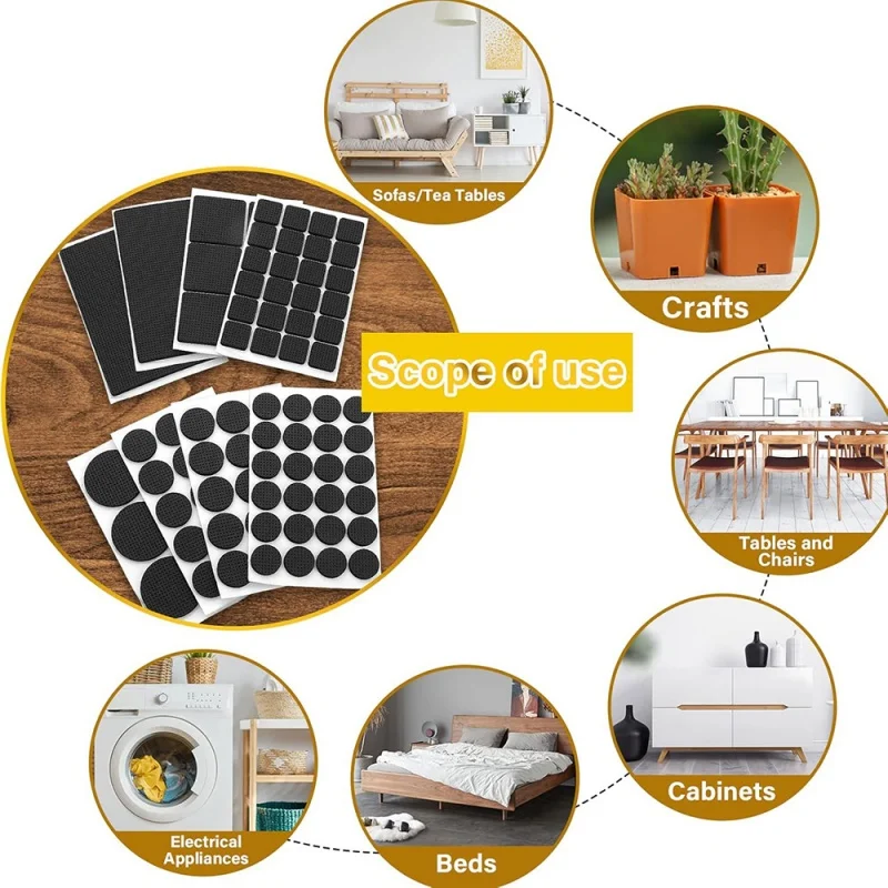 48pcs Anti-slip Furniture Pads Mute Mats Bumper Damper Thick EVA Pad Foot Cover Self Adhesive Table Chair Foot Protection Pad