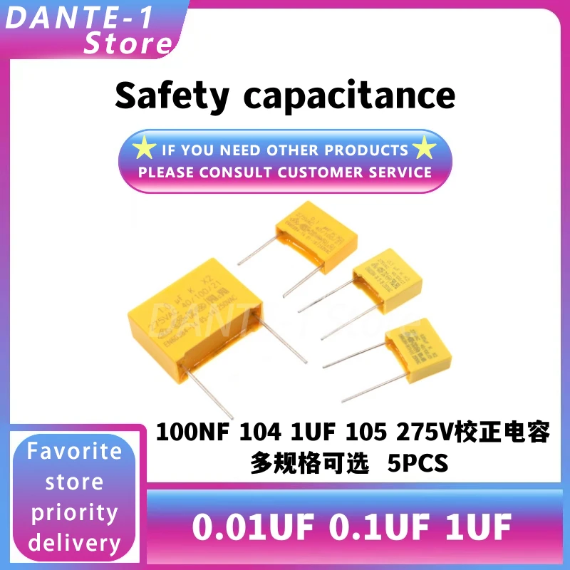 Safety capacitor 0.01UF 10NF 103 0.1UF 100NF 104 1UF 105 275V correction capacitor