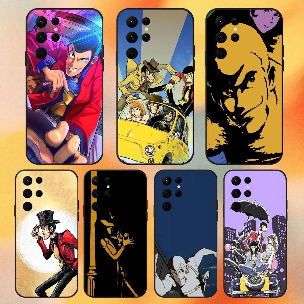 حافظة هاتف لوبين ذا ثالث أنمي لهاتف سامسونج S 25,24,23,22,30,21,10,9,Ultra,Plus,Lite,FE,4,5G حافظة ناعمة سوداء