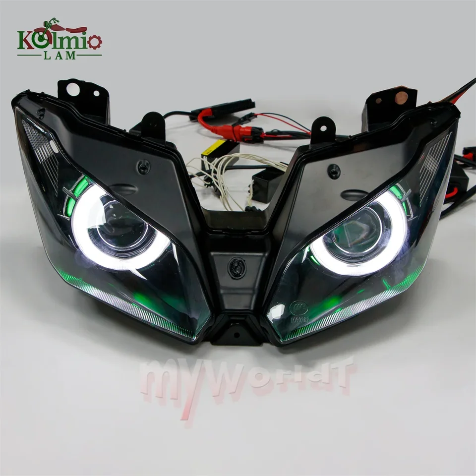 カワサキニンジャ636 zx6r 2013-2018用ヘッドライト,エンジェルアイ