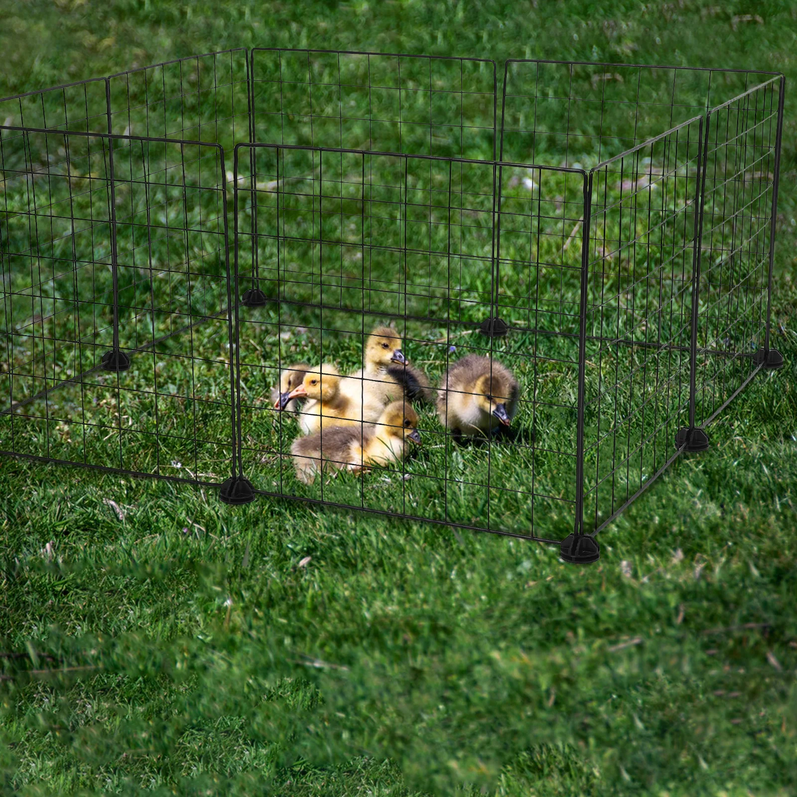 

8pcs Small Animal Fence Panels Large Design Adjustable Size Durable Wire Board Grid Portable Playpen Rabbit Guinea Pig Cages