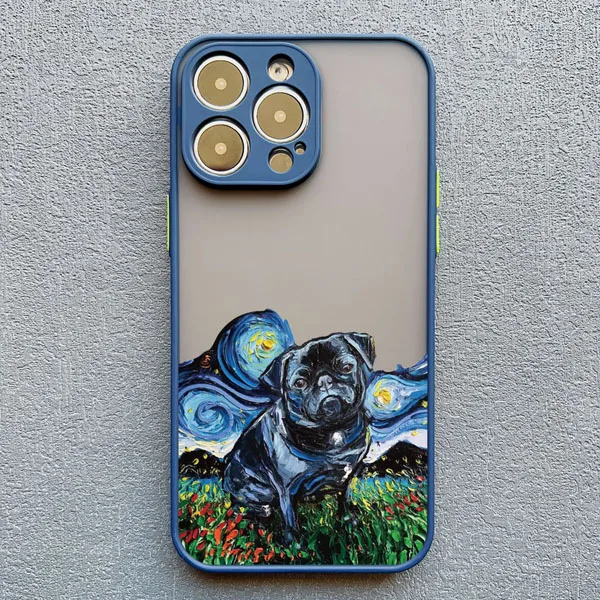 Interessante Ölgemälde-Handyhülle für iPhone 17 16 15 14 Pro Max Plus 13 12 Mini 11 Pro Max XS XR X Plus mit Cartoon-Hundemotiven – Detail 2
