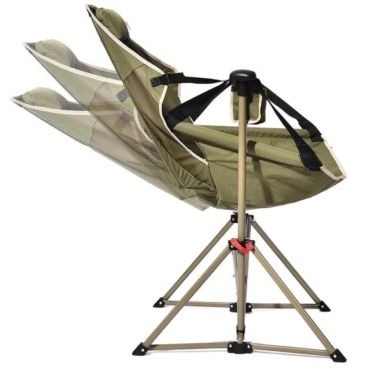 

Outdoor folding rocking chair, portable adjustable field camping leisure courtyard swing chair, lazy recliner rockin