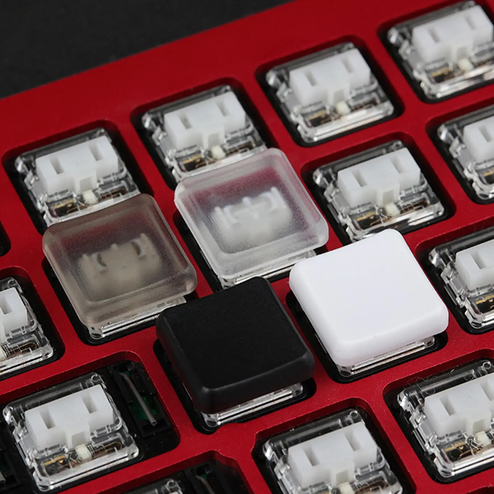 Choc Low Profile PBT-Tastenkappen für Kailh Chocolate Switch mechanische Tastatur, ultradünn, schwarz, weiß, transparent, Chocfox-Tastenkappen