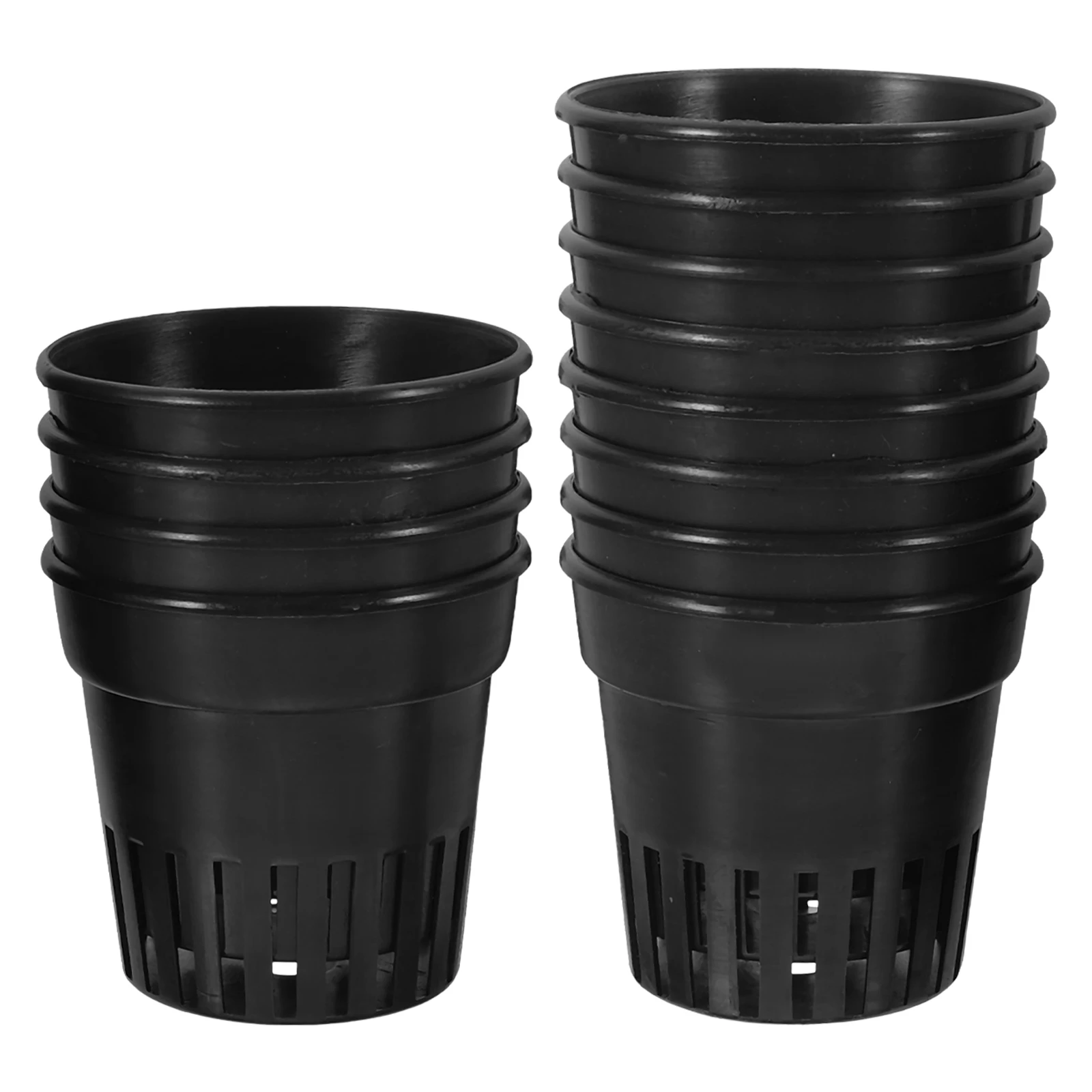 

12 Pcs Planting Basket Durable Plastic Pot Nursery Cup Hydroponic Growing Container Black Aquarium Grass Garden Net Pots