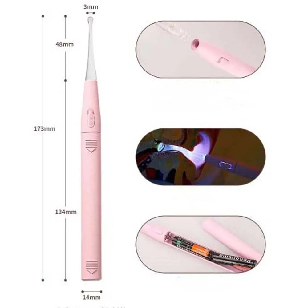 Ferramenta LED Ear Wax Remover, limpador de ouvido, colher, pinça, Earpick luminoso, limpador, cuidado, catadores de cera, bebê