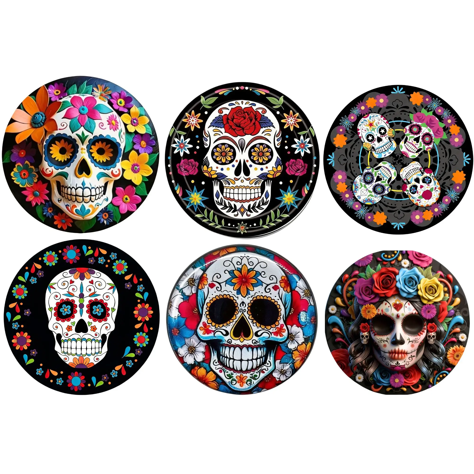 6-teiliges Golfballmarker-Set mit lustigem Totenkopf-Design, 6 verschiedene Muster, Golfzubehör für Männer, Golfer, Väter