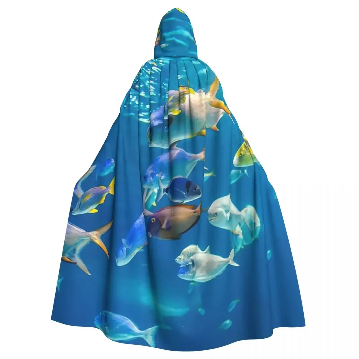 

Fish Under Water Photography Tropical Fish Hooded Cloak Witch Medieval Costume Cosplay Cape Halloween Unisex Fashion Costumes