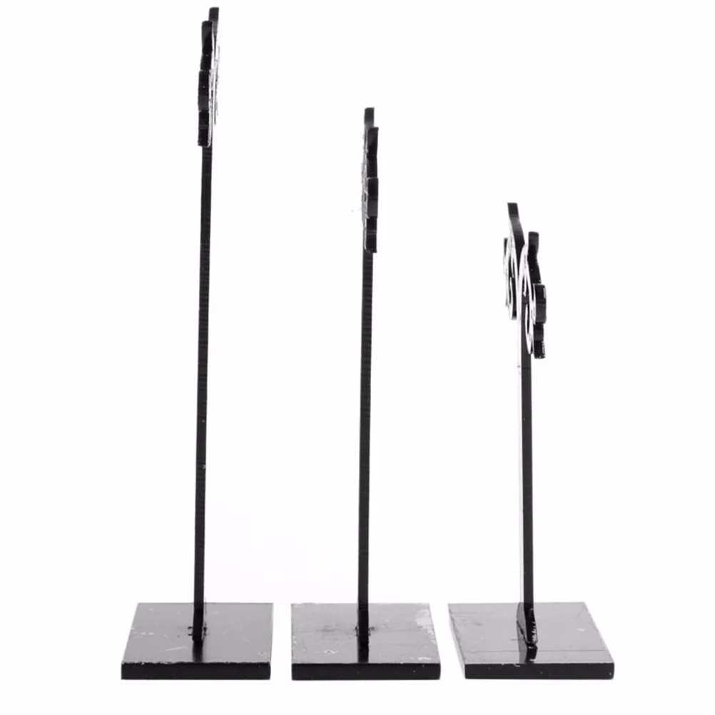 

3Pcs T-Shape Earrings Display Stand Acrylic Jewelry Organizer Black Simple Design for Earrings Bracelets Keys Jewelry Organizer