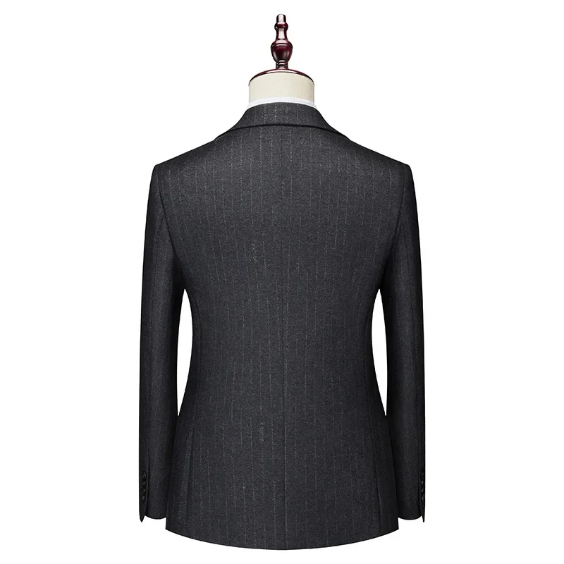 Ensemble 2 pièces à rayures personnalisées pour hommes, tenue de bureau classique, coupe couvertes