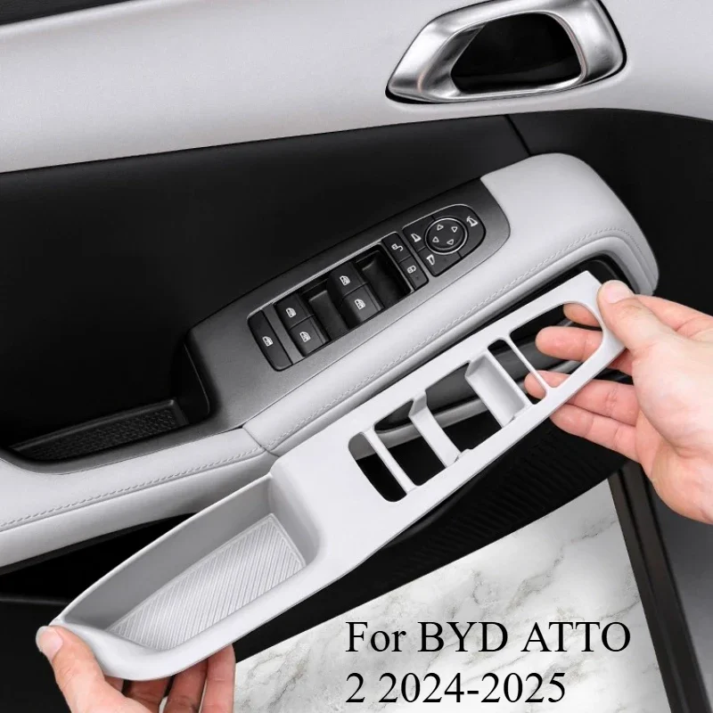 

Для BYD YUAN PRO ATTO 2 2024-2025 дверная кнопка подъема панель силиконовая внутренняя модификация панель защитные наклейки комплекты кузова