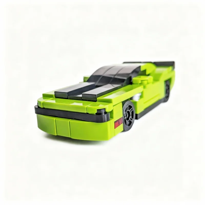136pcs MOC City Champions Tiny Dodge Challenger SRT Hellcat Model Building Blocks Toys Architecture Christmas Gifts Brick Kids