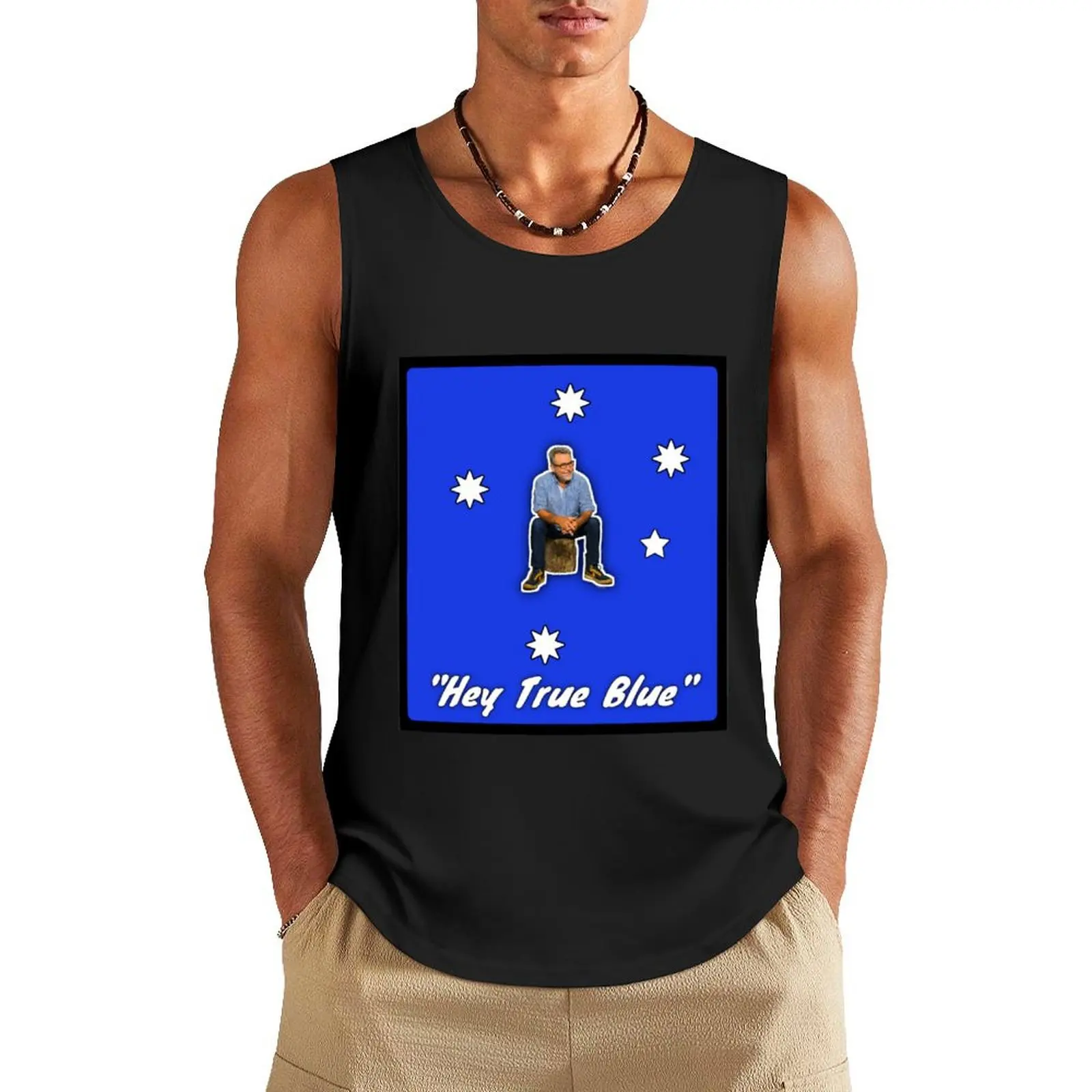 Hey True Blue - John Williamson Tank Top t-shirt Men's man vest sleeveless jackets