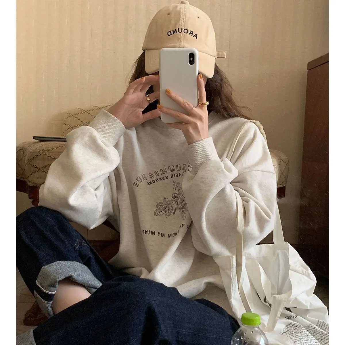 

Spring and Autumn New Korean Style Lazy Style Sweatshirt Women's Loose Y2K Student Ins Niche Cute High-end Gentle Tops