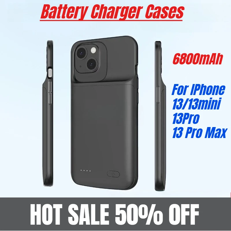 

6800mAh for IPhone 13/13mini/13Pro/13 Pro Max Power Bank Case Battery Charger Cases