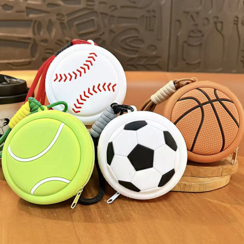 

Портативный водонепроницаемый кошелек для монет в форме футбольного мяча, спортивный кошелек для монет, портативный силиконовый чехол для наушников для подарков, ключей, рюкзаков
