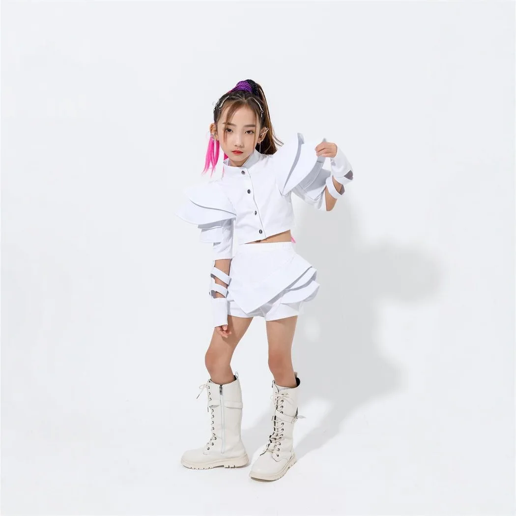 แจ๊สสไตล์ Hip-Hop เครื่องแต่งกาย Urban Dance สาวเสื้อผ้า Performance Dancer ชุดเวทีเด็กรุ่น Catwalk นักร้องวัยรุ่น