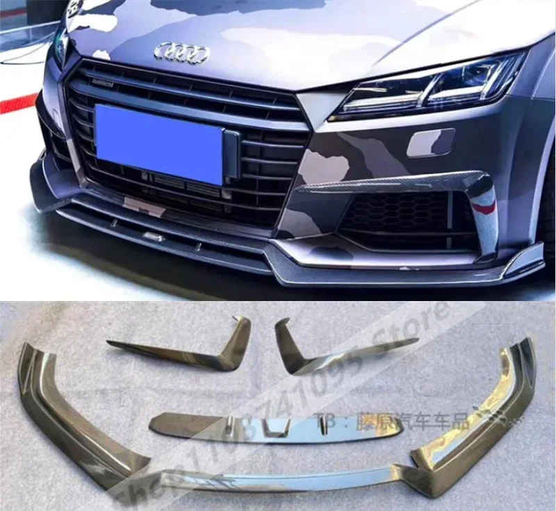 Carbon Fiber Front Bumper Lip Spoiler Air Vent Wind Knife Splitter Fog Light Cover For AUDI TT TTS MK3 2015 2016 2017 2018