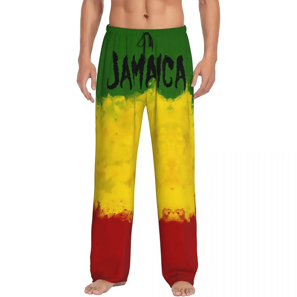 Custom Jamaica Pajama Pants Sleepwear for Men Elastic Waistband Sleep Lounge Bottoms with Pockets