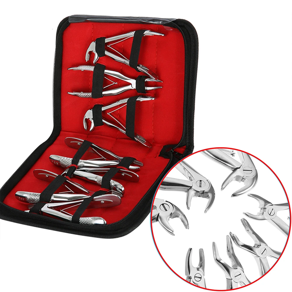 

7Pcs/kit Children's Tooth Extracting Forceps Pliers with Toolkit Dental Surgical Extraction Instruments for Dental Clinic