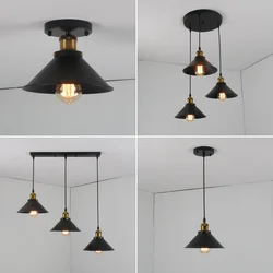 Flush Mount Metal teto luz, lâmpada industrial vintage, luminária rústica, criativa e retro, estilo aldeia