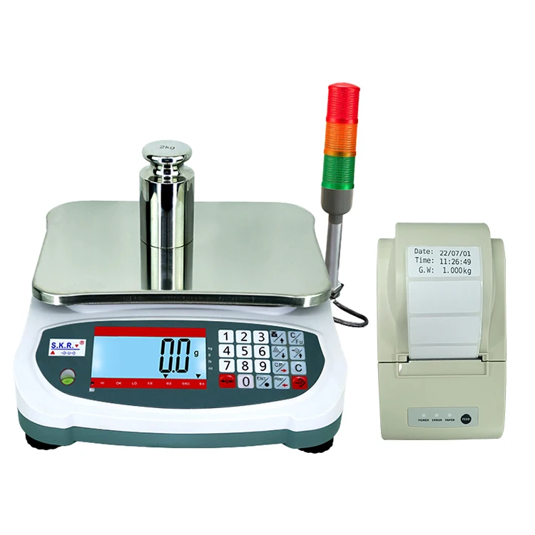 V6DL Rs232 Sticker Printing Scale 15 Kg Modbus Thermal Printer Scale Desktop Weighing Scale