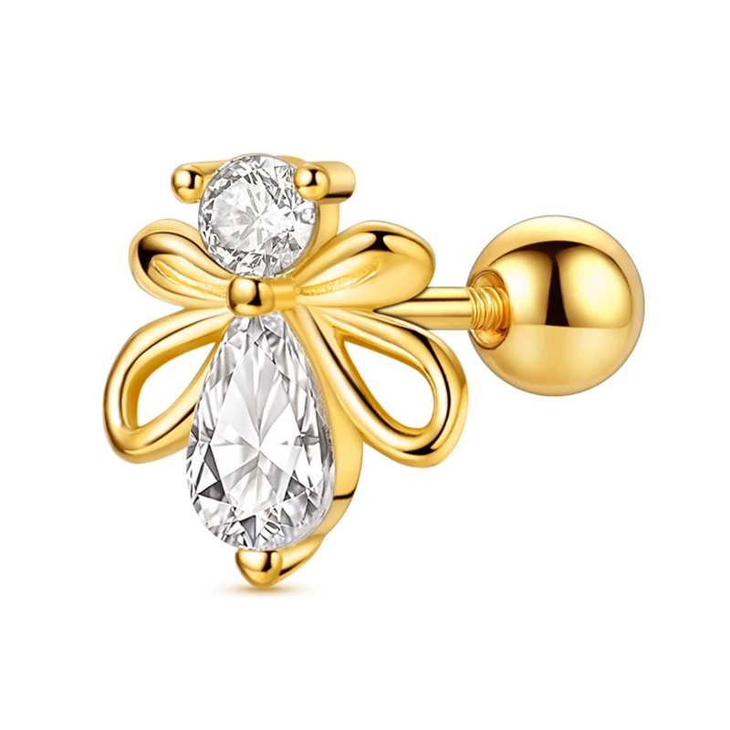 

2026 New 925 Sterling Silver Golden Firefly Screw Ball Women Earrings Brilliant Wedding Engagement Star Earrings Jewelry Gift