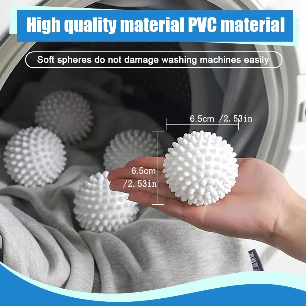 4Pcs PVC Dryer Ball Reusable Laundry Ball Washing Machine Drying Fabric Softener Ball for Home Clothe Cleaning Tool Accessrices