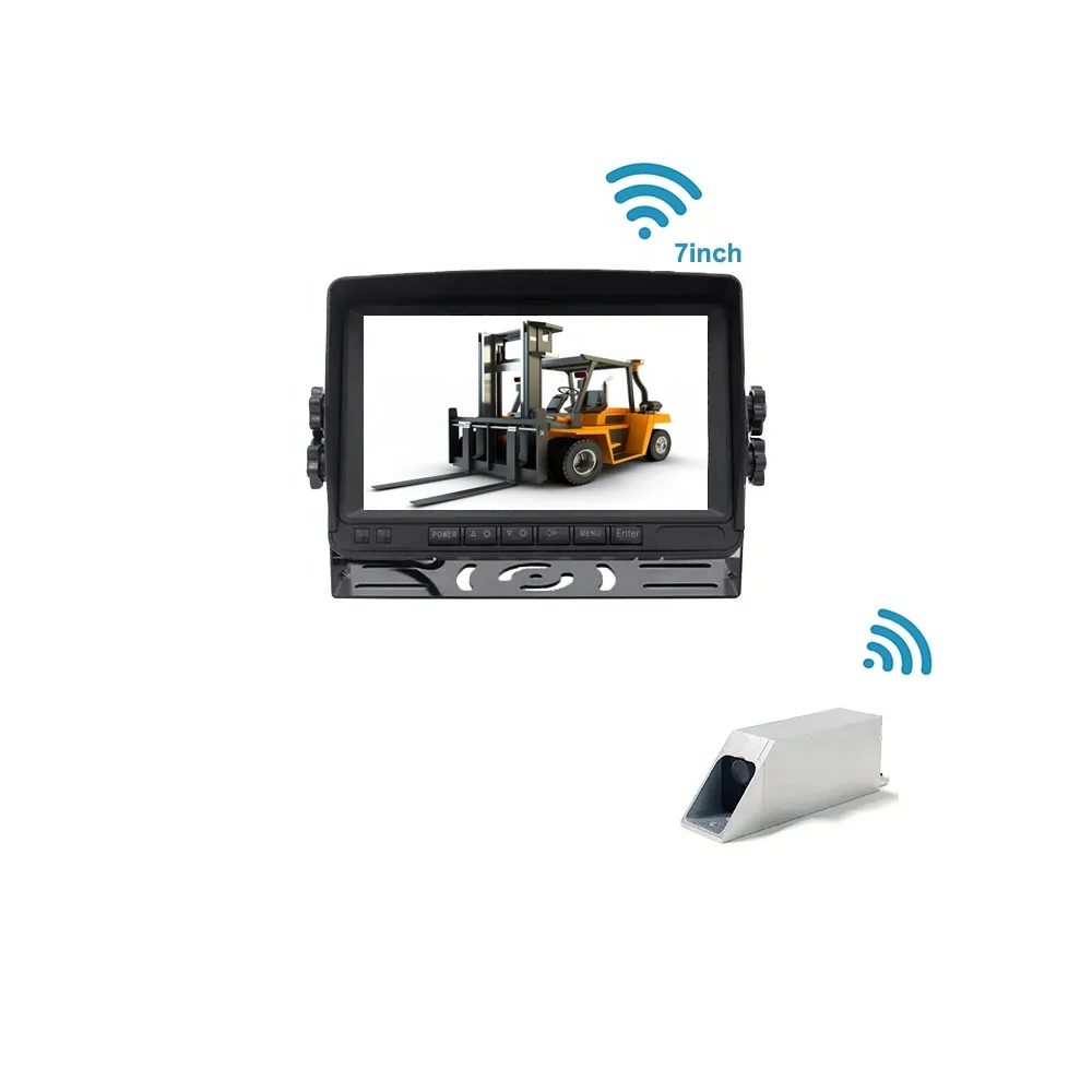 7 Inch HD 1080P Display Screen Forklift Truck Reverse Cameras Car Wireless  Kit