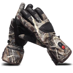 SNOW DEER Rechargeable Heated Gloves Hand Warmer Washed With Water Windproof Winter Sport Gloves With Battery Men Women Goatskin
