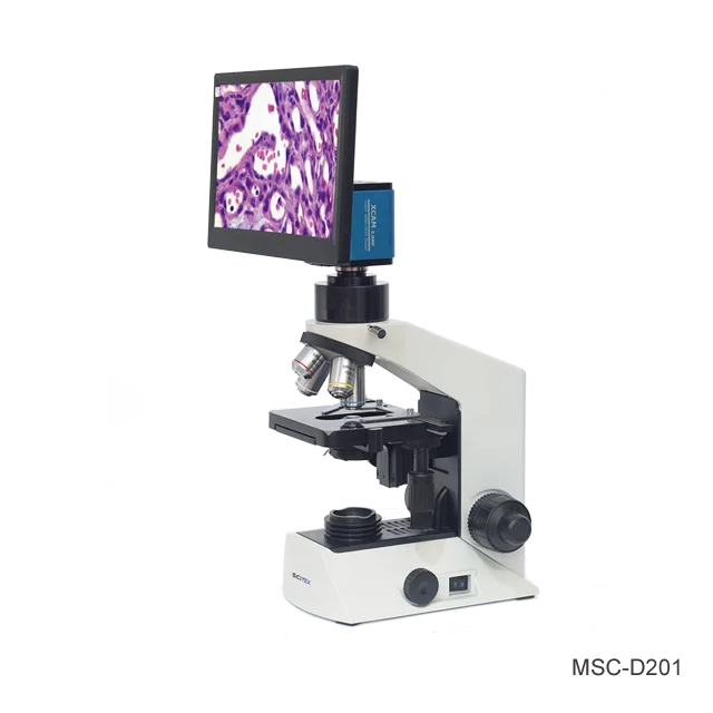 Digital Microscope finite Optical System 3W LED Light 10-inch Display Double Layers Mechanical Stage (140x135mm)