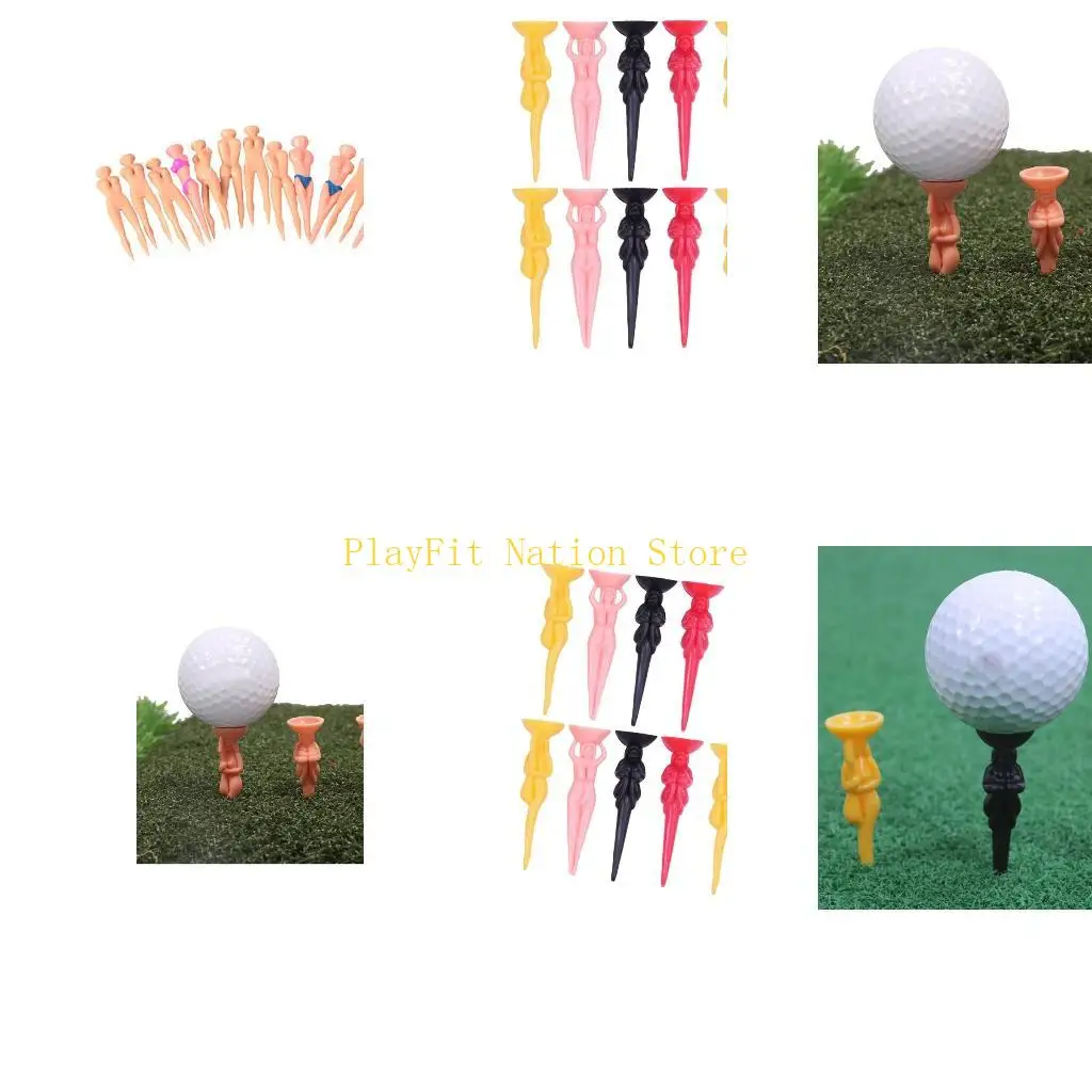 

242F 10 шт. забавные телесные женские футболки для гольфа, пластиковые держатели для мячей для гольфа, подставка для тренировок,