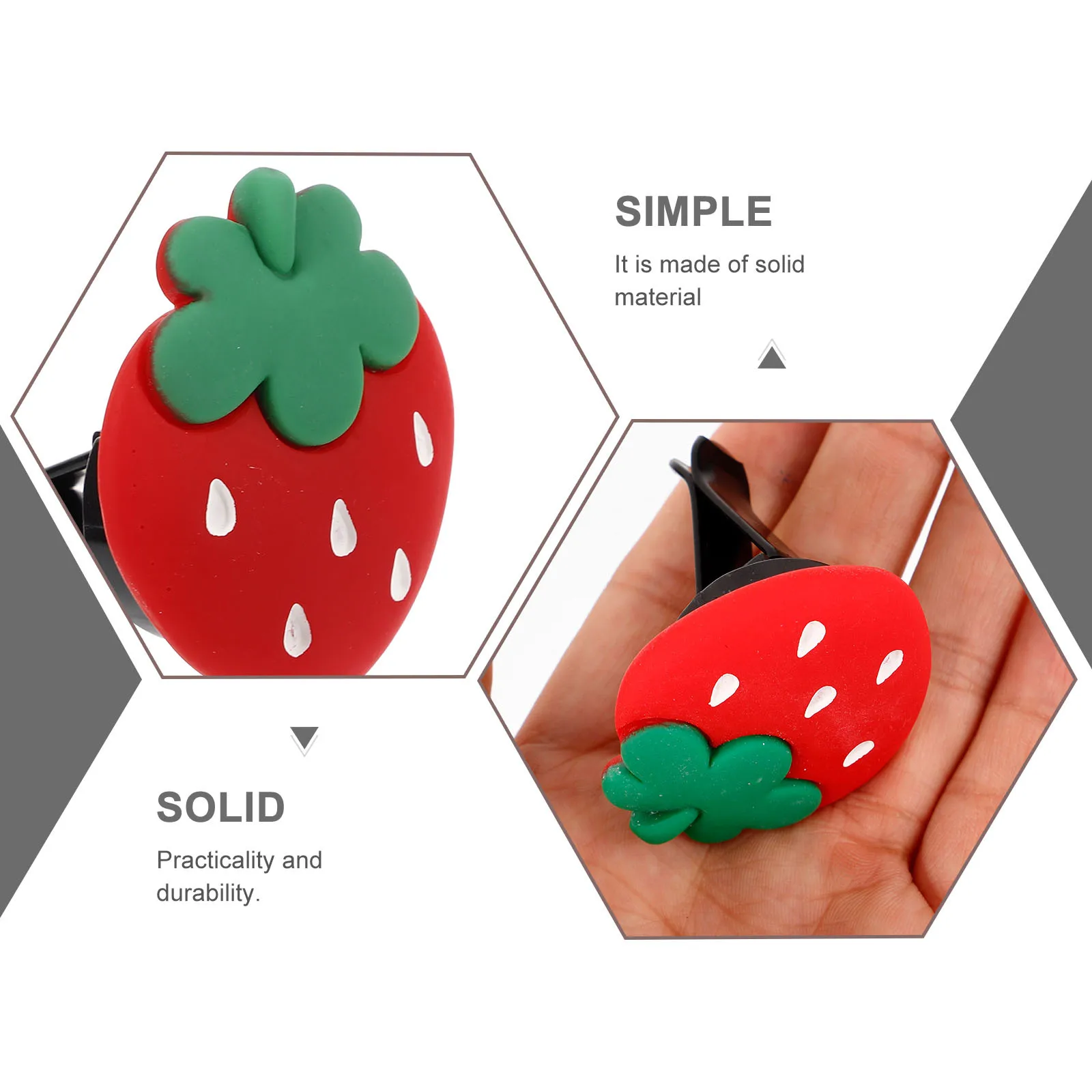 

2Pcs Car Air Freshener Strawberry Vent Clips Car Air Conditioning Outlet Interior Decorations Outlet Freshener Clips