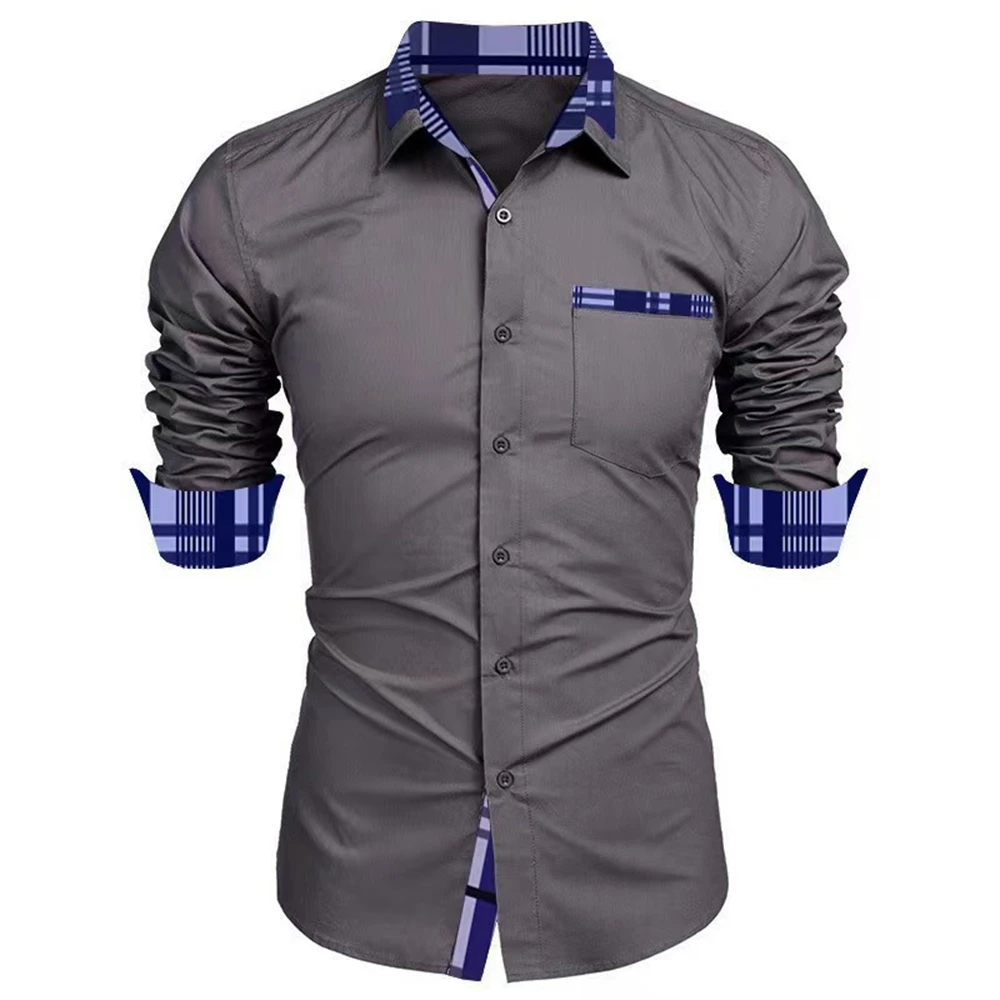 

Men's Long Sleeve Shirt Formal Shirt Business Casual Comfort Men's Fashion Top Lapel Plus Size Clothing