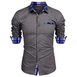 Men's Long Sleeve Shirt Formal Shirt Business Casual Comfort Men's Fashion Top Lapel Plus Size Clothing