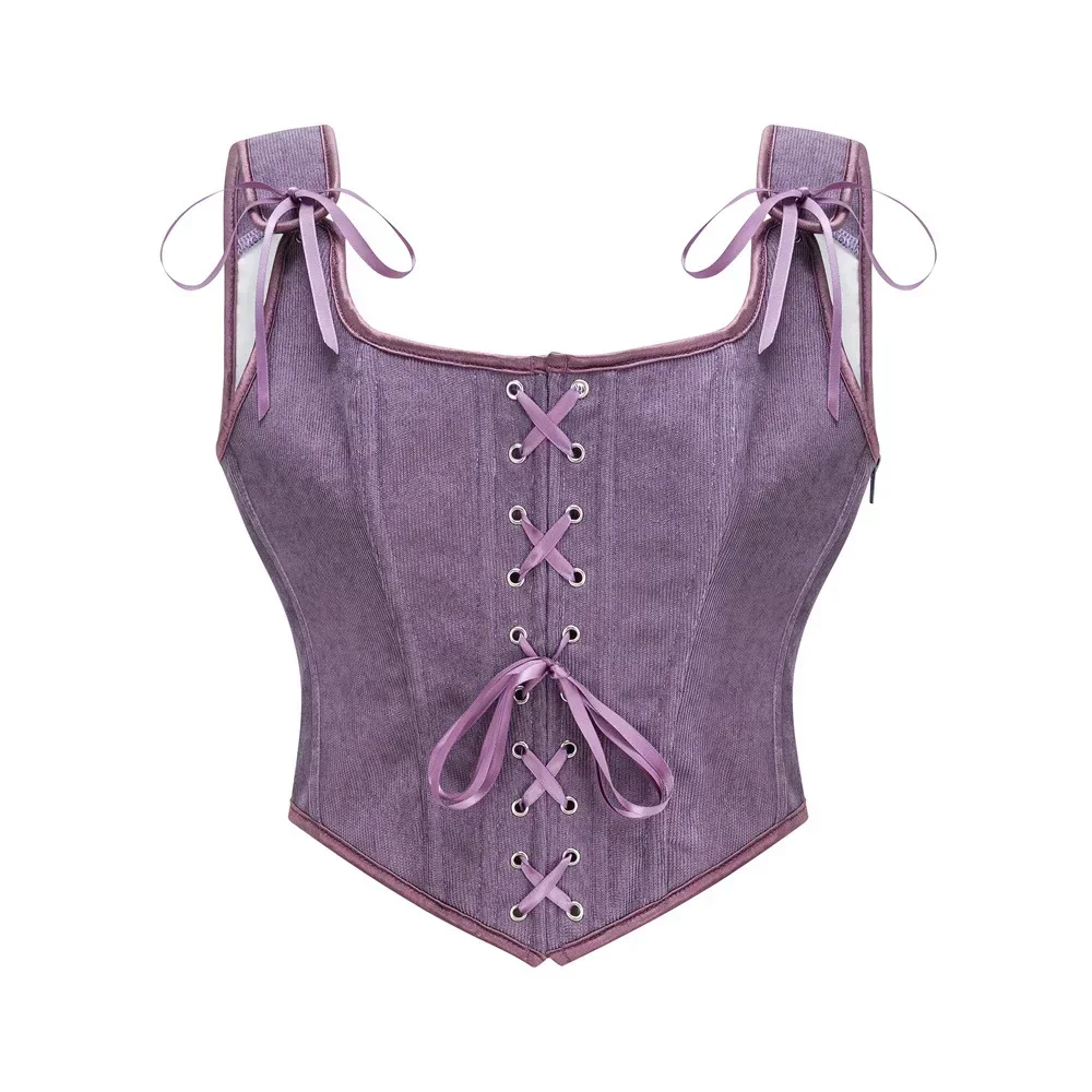 여성용 고딕 빈티지 오버버스트 코르셋 크롭 탑, 스트랩이 달린 뷔스티에, 보디 캐미솔, 중세 르네상스 코르셋
