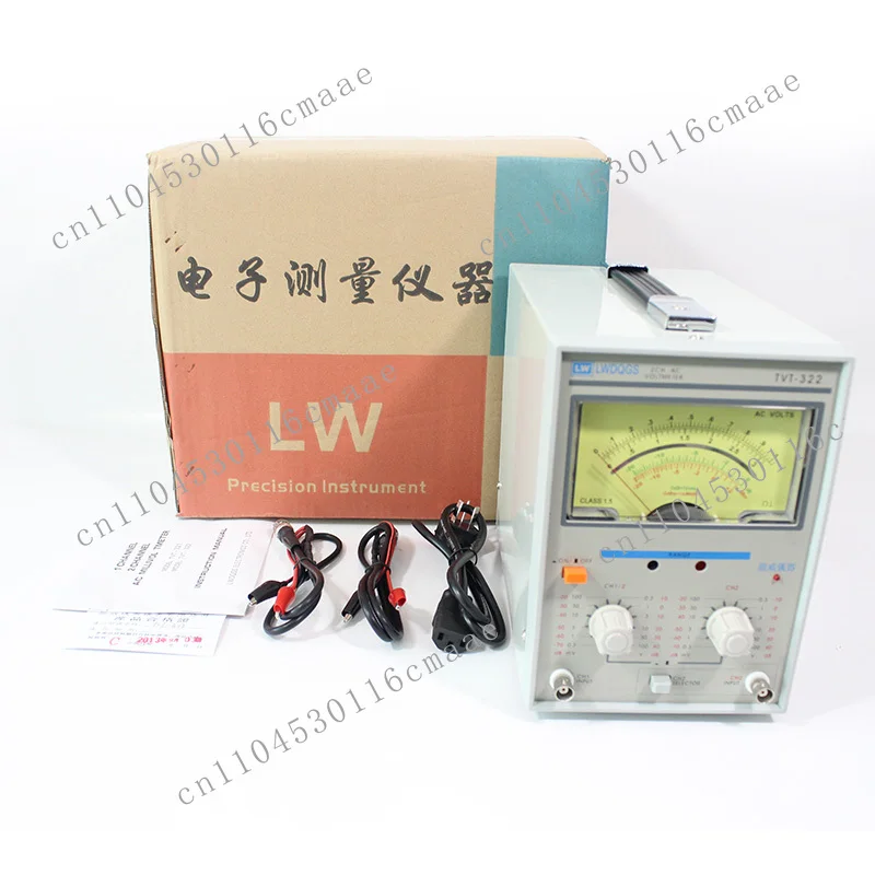 TVT-322 AC Double Needle Millivoltmeter Dual Channel Millivoltmeter Voltage Measuring Instruments Voltage Test Meters 100V