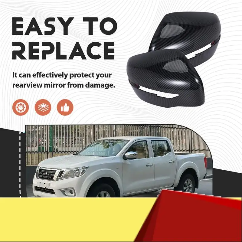 

Car Rear View Mirror Cover Side Mirror Cap For Nissan Navara NP300 2019 2020 2021 2022-M53K