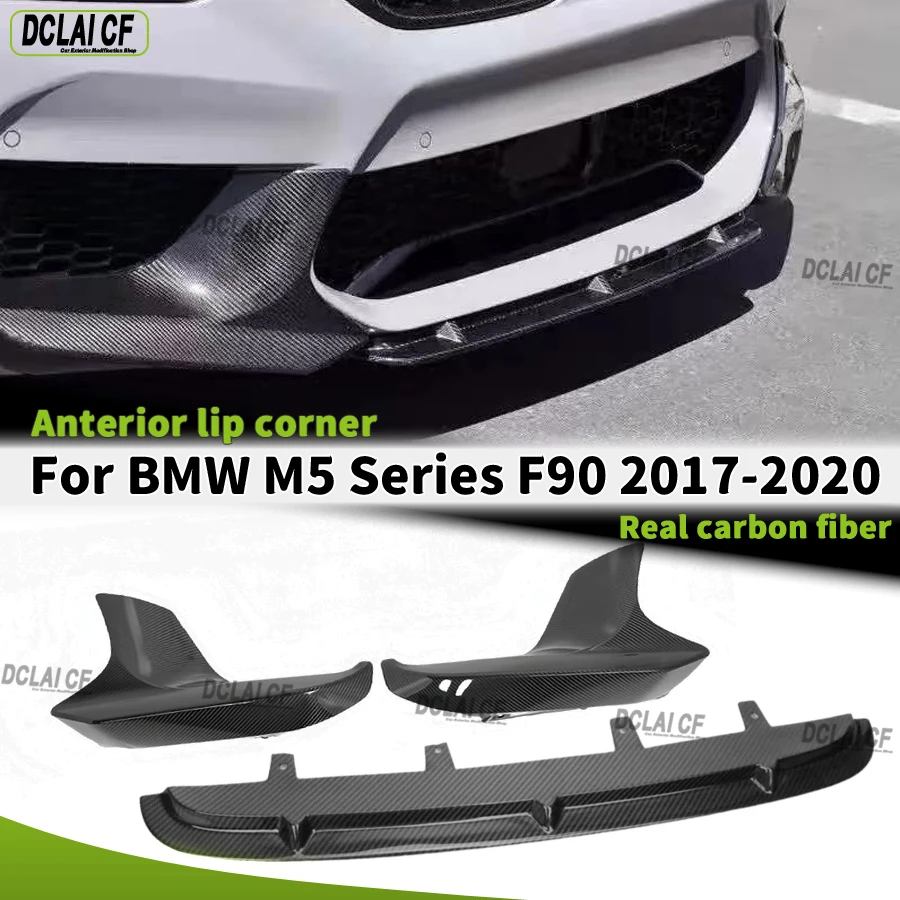 For BMW M5 Series F90 2017-2020 Carbon fiber front lip car front bumper side corner spoiler corner protection upgrade kit