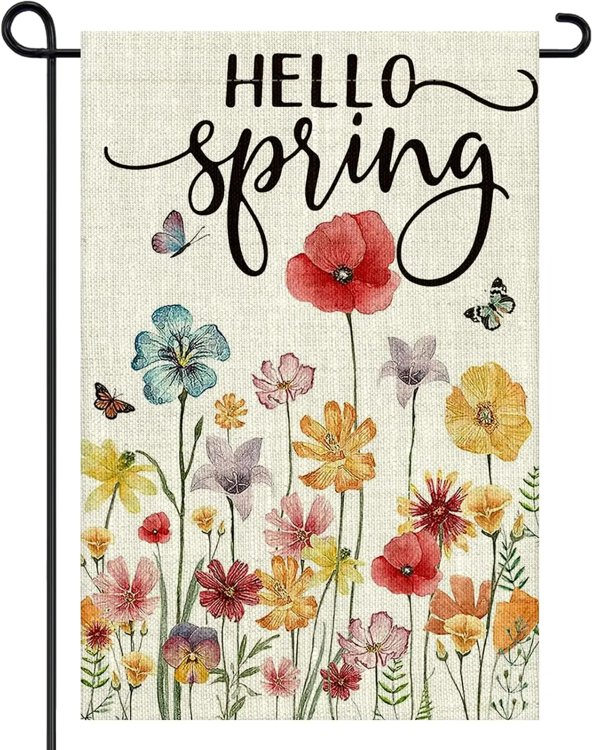 Spring Garden Flag 12x18 Inch Double Sided for Outside Hello Garden Flag Burlap Spring decorations Seasonal Flower Yard Outd SSL