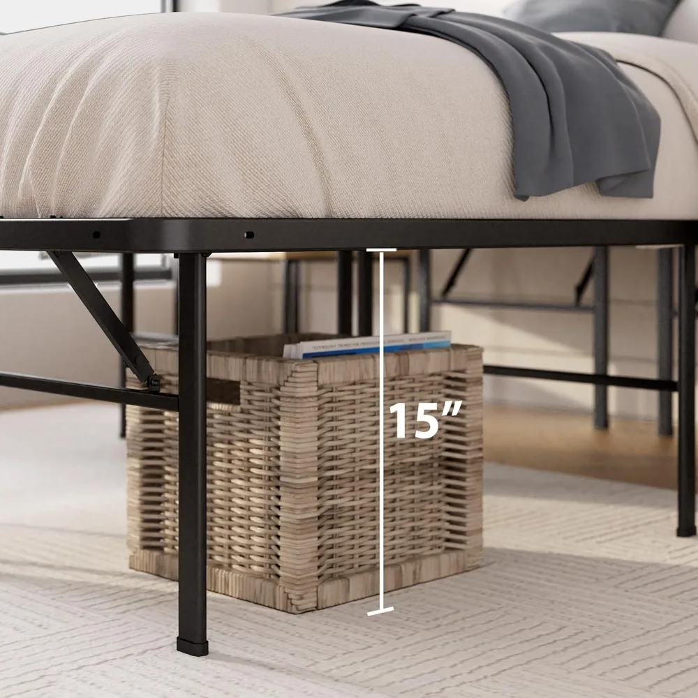 Base de colchão resistente ZINUS SmartBase, estrutura de cama de plataforma de metal de 16 polegadas, sem necessidade de molas, estrutura de aço resistente, Unde