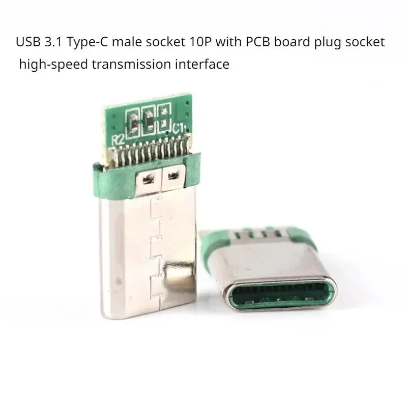 

USB 3.1 Type-C male socket 10P with PCB board plug socket high-speed transmission interface